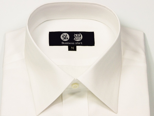 白ワイシャツ　100番双糸　ヘリンボン柄　 j103sw
