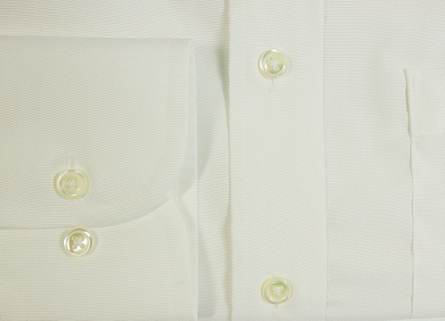 【形状安定】　セミワイド　100番双糸　白ワイシャツ　c214sw