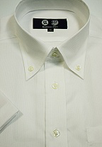 【半袖】LLサイズ 形態安定　ボタンダウン　60番単糸　ピケ織り白ワイシャツ　高瀬貝ボタン c200bdllsize