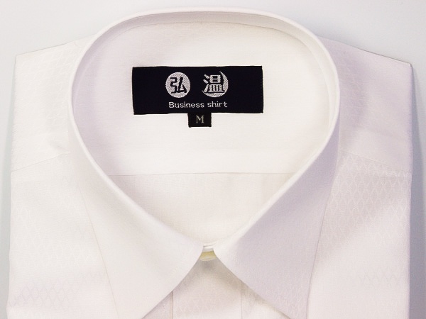 白ワイシャツ　100番双糸　ダイヤ柄　j104rg