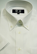 【半袖】Mサイズ 形態安定　ボタンダウン　80番双糸　ヘリンボーン白ワイシャツ　高瀬貝ボタン c198bdmsize